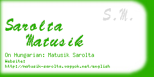 sarolta matusik business card